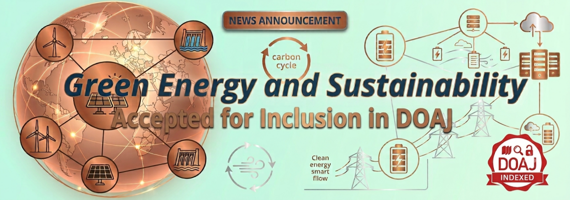 Green Energy and Sustainability Accepted for Inclusion in DOAJ